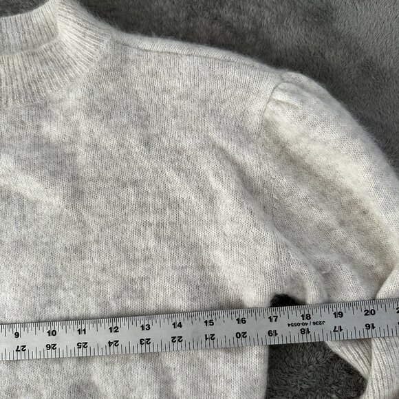 Madewell Alpaca Blend Puff Sleeve Sweater Mock Neck Crop Medium - Picture 4 of 7
